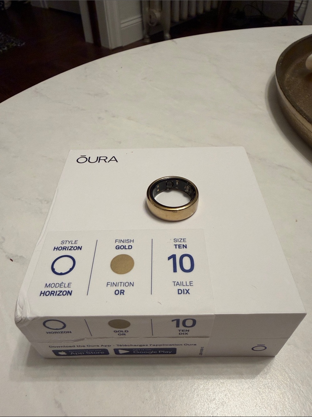 Oura Horizon Smart Ring - Gold Finish (Size 10)
